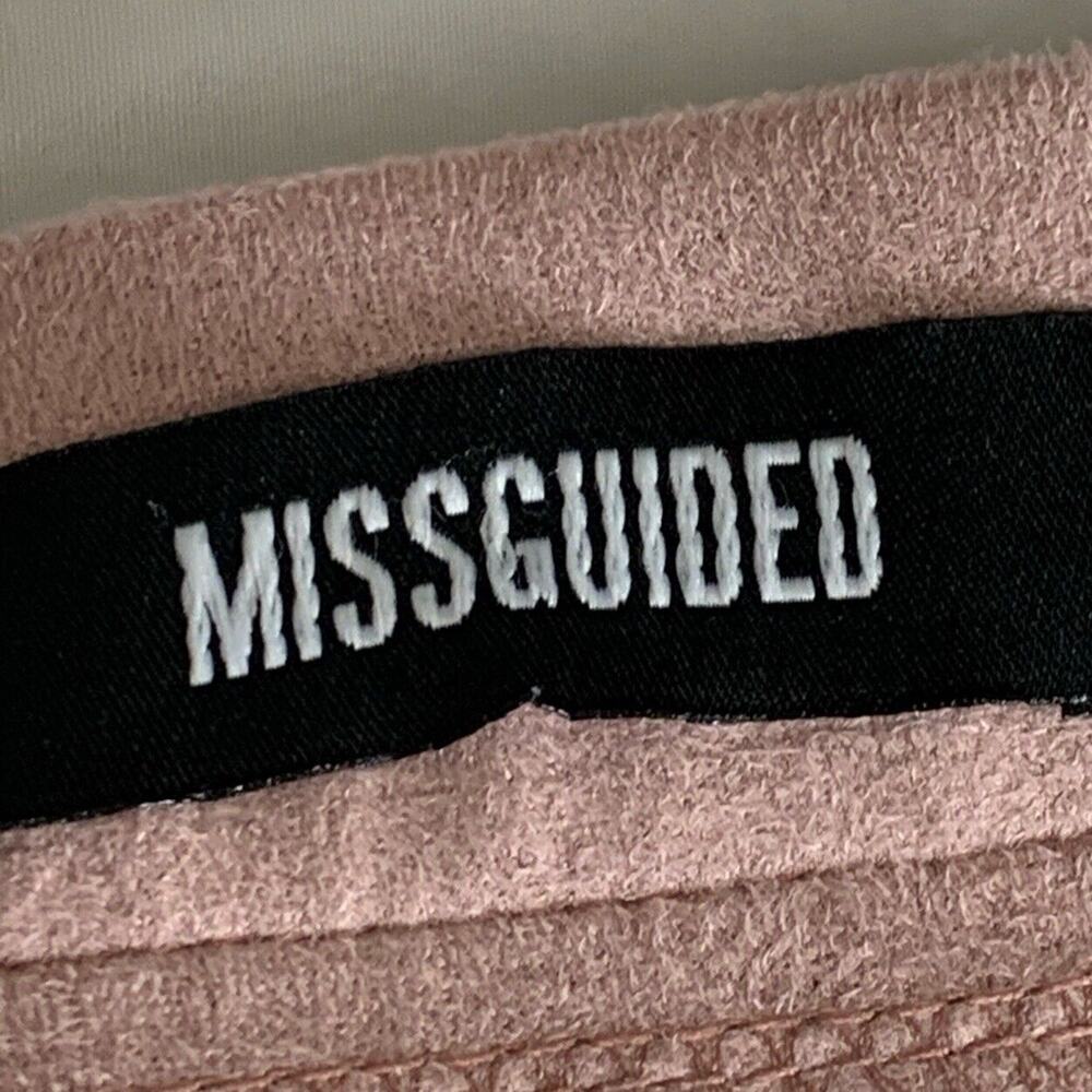 Missguided Skirt Womens 2 Pink Midi Suede Like Bodycon Zipper Front Slit - Picture 9 of 12